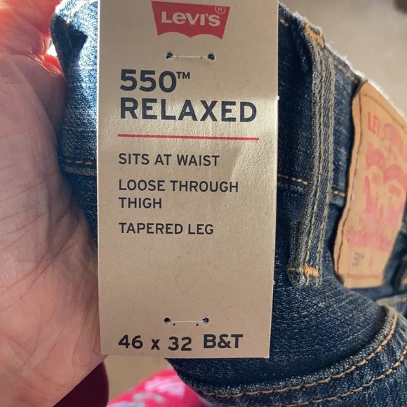 Relisted Levi’s 550 relaxed jean loose through thigh tapered leg cotton 38 46 50 - Picture 15 of 17